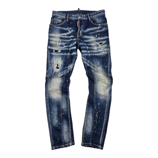 Džínsové nohavice DSQUARED 2 Dizajnové Modré Slim Nový Model 46