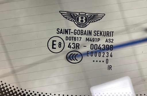 43r-001106 - BENTLEY CONTINENTAL НОВОЕ ЗАДНЕЕ СТЕКЛО 3W8845051J