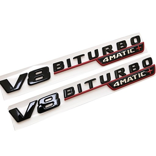 78675374 - 2X MERCEDES V8 BITURBO эмблема черный глянец