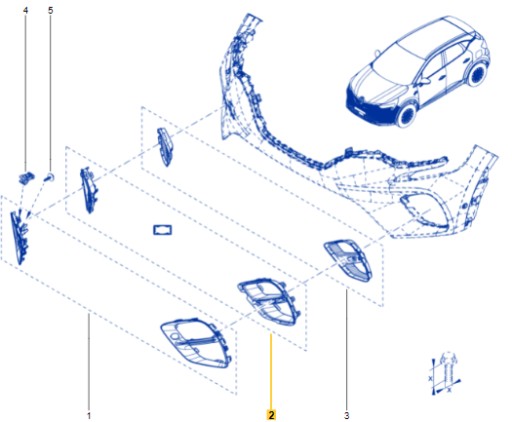 261525762R - РЕШЕТКА ХРОМ РАМКА ГАЛОГЕН ПЕРЕДНЯЯ CAPTUR II 19-