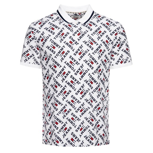 TOMMY HILFIGER KOSZULKA POLO LOGO ALLOVER PRINT XL