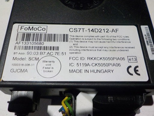 FORD FOCUS III modul BLUETOOTH CS7T-14D212-AF FOMOCO