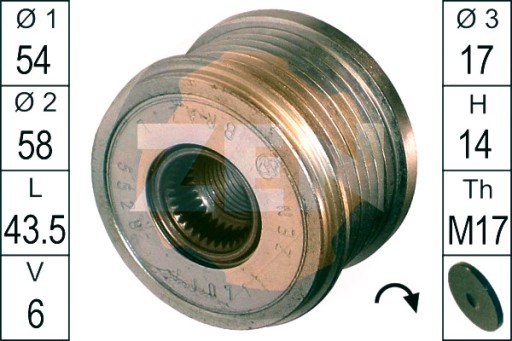 ZN5528 - ЕРА ОДНОСПРЯМОВАНА МУФТА ЕРА LAND ROVER SAAB FIAT ALFA ROMEO