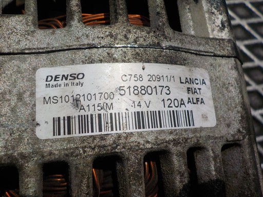 FIAT 500L 1.3 M-JET ALTERNATOR 51880173