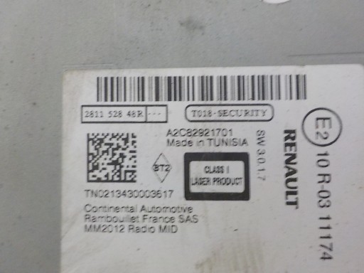 RADIO BLUETOOTH MP3 RENAULT SCENIC III 281152848R KOD