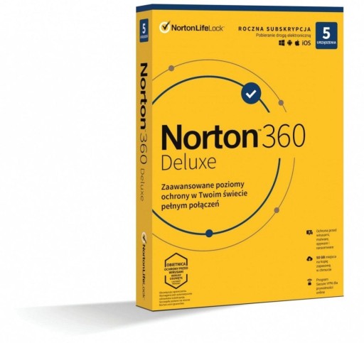 Softvér NORTON 360 Deluxe 50GB PL 1 užívateľ, 5 zariadení, 1 rok