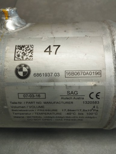 BMW 7 G11 serbatoio pressione 6861937