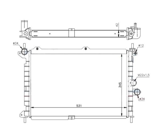 РАДИАТОР OPEL ASTRA F 91- 1300096