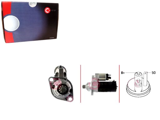 CASCST10279AS(iMOTO) - Стартер 12в 2.0квт каско + комплект водителя v37 для бардачка - направляющая на столкновение, карта управления