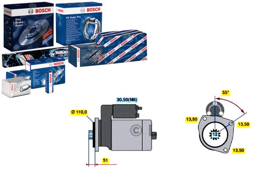 BOS0 986 - Стартер bosch 1241014 986021496 1261004 1241119 для автомобіля