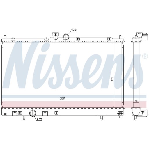 Nissens 628956 радиатор системы охлаждения двигателя