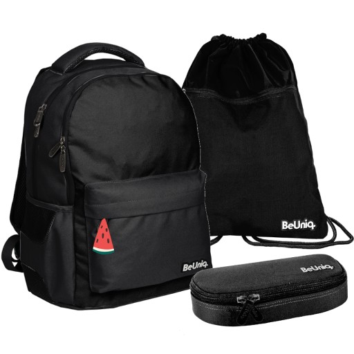 Рюкзак шкільний багатокамерний BeUniq чорний 21 л