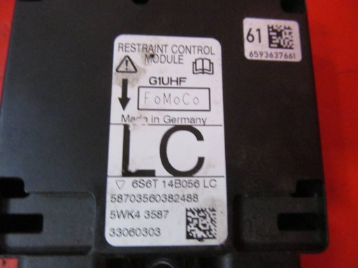 FORD FIESTA 5 V MK5 MK6 JD3 JH JD 02- FUSION FOCUS Module Unité de contrôle Airbag
