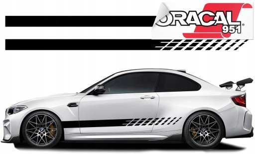 Наклейки для автомобиля боковые полосы ремни 250X16CM 951