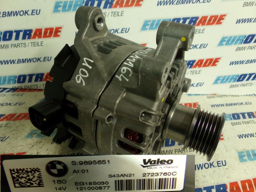 5A504F9 9895651 - Bmw 2 u06 x1 u11 генератор 180a / после 5709 км