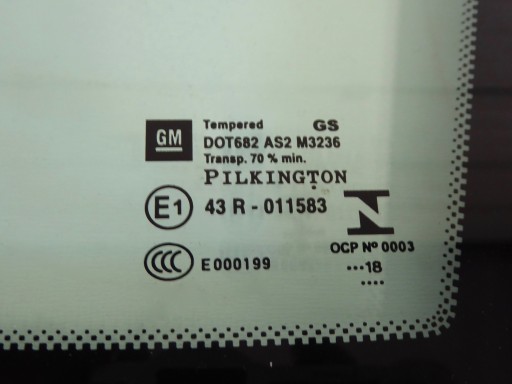 window bodywork right rear part OPEL ASTRA K KOMBI 2018