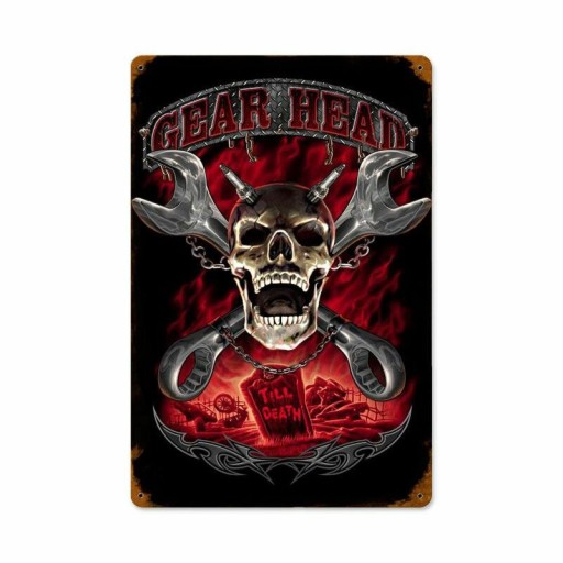 30x46 вывеска, Gear Head доска подарок США хит
