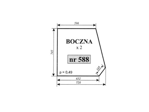 БІЧНЕ СКЛО C - 330 URSUS MF ЗАМОСЦЬ 588