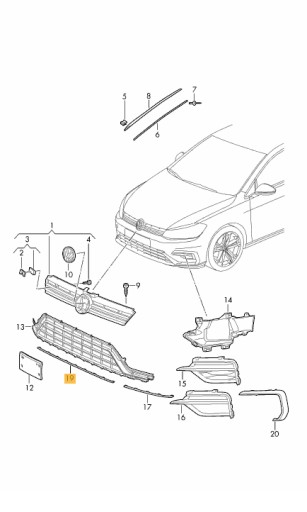 5G0853765A - БАМПЕР GOLF VII 5G 17-R-LINE