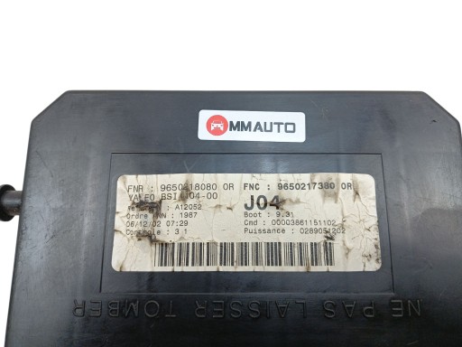 module BSI compartment of fuses PEUGEOT 307 9650217380