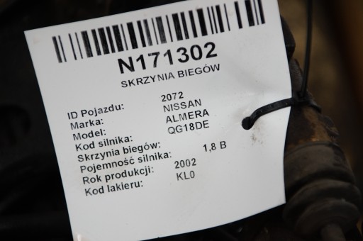Getriebe 469VB 1.8 114 KM NISSAN ALMERA
