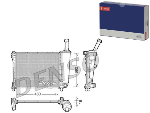 PRO/DRM09088 - Радіатор двигуна fiat panda 1.2/1.2lpg 02/12- ден
