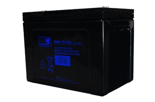 Акумулятор mwp 75-12h (довгий термін служби, 12v-75ah, болт m6l)
