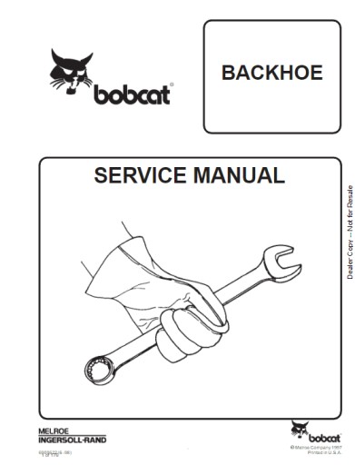 6900622 (6–98) - BobCat Service Repair Manual BACKHOE