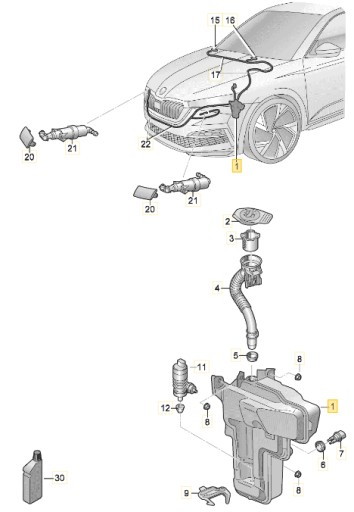 5E3955448A - БАЧОК ОМЫВАТЕЛЯ SKODA OCTAVIA IV 20-