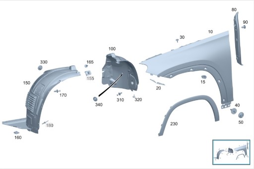 A1676901808 - Колісна арка передня права MERCEDES GLS W167