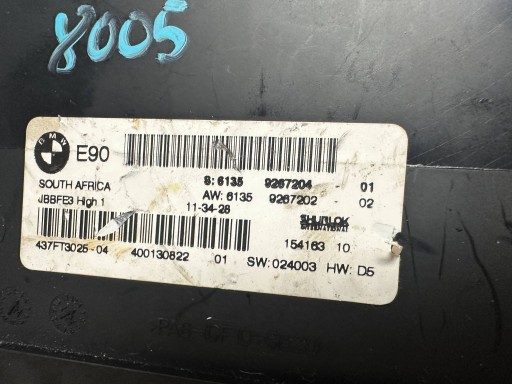 comfort control unit Wszystkie BMW 3 E90 E91 9267204