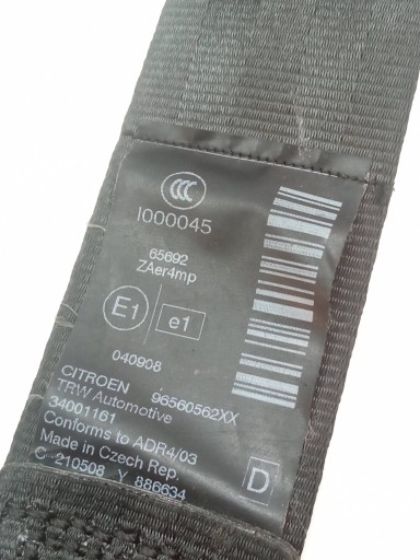tension belt safety right front III X7 96560562XX Citroen C5 II (2007- )