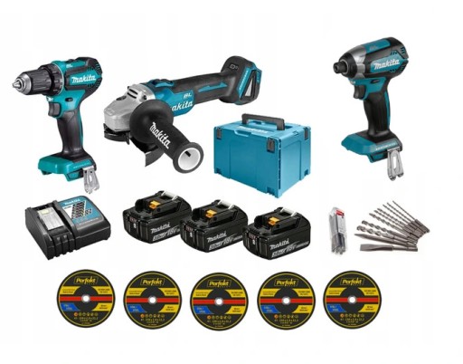 MAKITA ZESTAW COMBO DDF485 DGA504 DTD153 18V 3.0ah