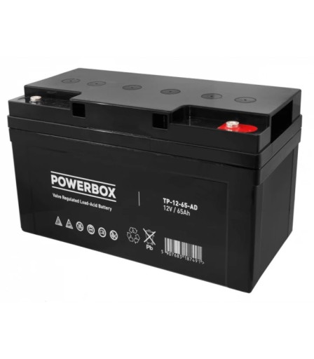 TP-12-65-AD - POWERBOX AGM 12V 65AH акумулятор без обслуговування Krk