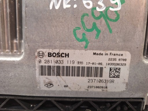 computer 0281033119 237108281R 237106319R RENAULT CLIO IV 1.5 DCI