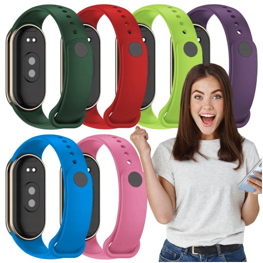 Zestaw: 6 sztuk opaska do smartband Xiaomi Mi Band 8 i Mi Band 9 pasek guma