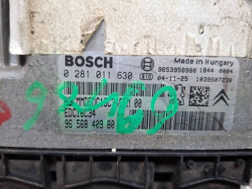 Centralina Motore 9653958980 9656840980 0281011630 Citroen Peugeot 1.6 HDI
