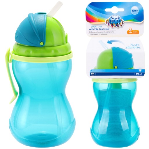 Пляшка з трубочкою Canpol Babies 56/113 370 мл