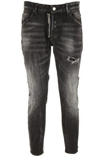 DSQUARED2 talianske džínsy nohavice SKATER JEAN BLACK NEW ITALY IT52