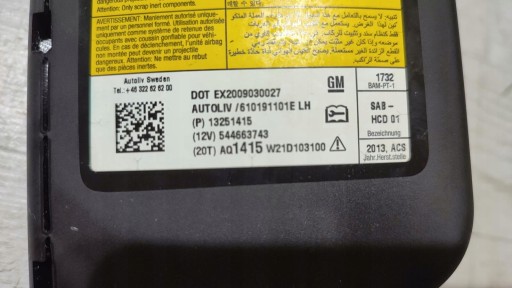 airbag Seitenairbag links Chevrolet Cruze