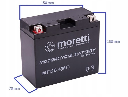 TOPCAR - Batterie moto 12V 10Ah - YT12B-4