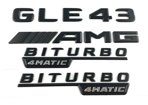 Mercedes GLE 43 AMG BITURBO 4 MATIC Емблема, значок, чорний напис