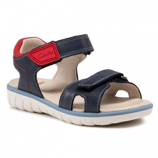 Sandále CLARKS na suchý zips profilované kožené 28,5