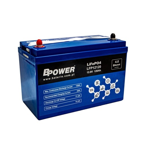 Bpower lifepo4 120ah літієва батарея 4000 циклів вага 13 кг bms