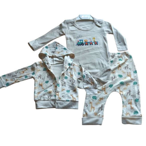 Komplet dres niemowlęcy bluza body spodnie