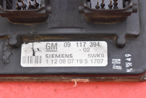 centralina computer motore 09117394 OPEL ZAFIRA A 1.8 16V 115 KM 99-03