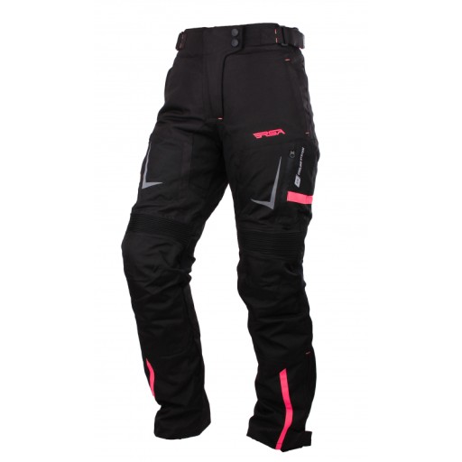 Жіночі мотоциклетні штани RSA EXO 2, чорно-рожеві. Розмір: 3XL