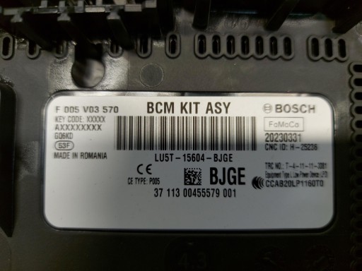 Ford Kuga III MK3 module compartment BCM LU5T-15604-BJGE