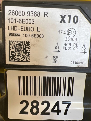 Lama Gauche Renault ZOE Lift Full Led 260609388R