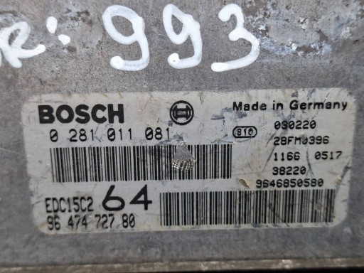 control unit of the engine 0281011081 9647472780 9646850580 Citroen Peugeot 2.0 HDI